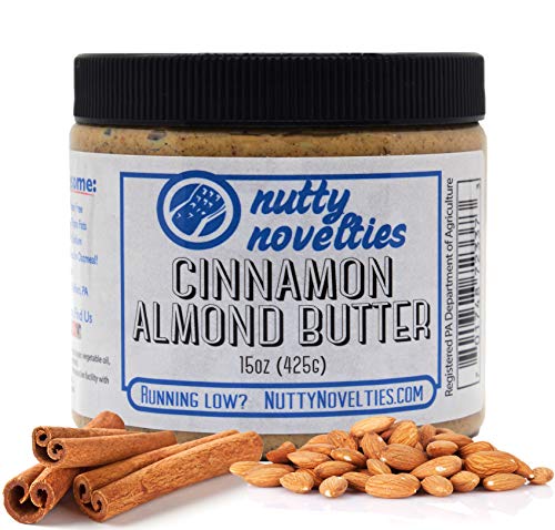 Nutty Novelties Cinnamon Almond Butter - High Protein, Sweet Almond Butter - All-Natural, Light Almond Butter Free of Cholesterol & Preservatives - Pure Almond Butter - 15 Ounces