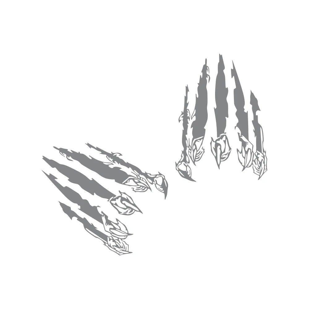 Car Beast Claw Paw Print Scratch Marks Stickers Decals for BOD(Glossy Gray,50cmx40cm)