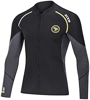 ZCCO 1.5mm/3mm Neoprene Wetsuit Top Jacket Men Women - Front Zip Long Sleeve for Swimming Surfing Snorkeling Diving