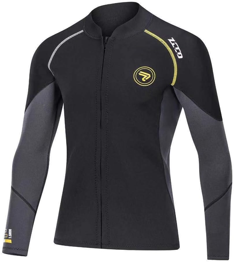 Wetsuit Top 1.5 mm/3 mm Wetsuit Jacket with Zip - Long Sleeve Diving Jacket for Men & Women for Swimming, Snorkelling, Diving & Surfing