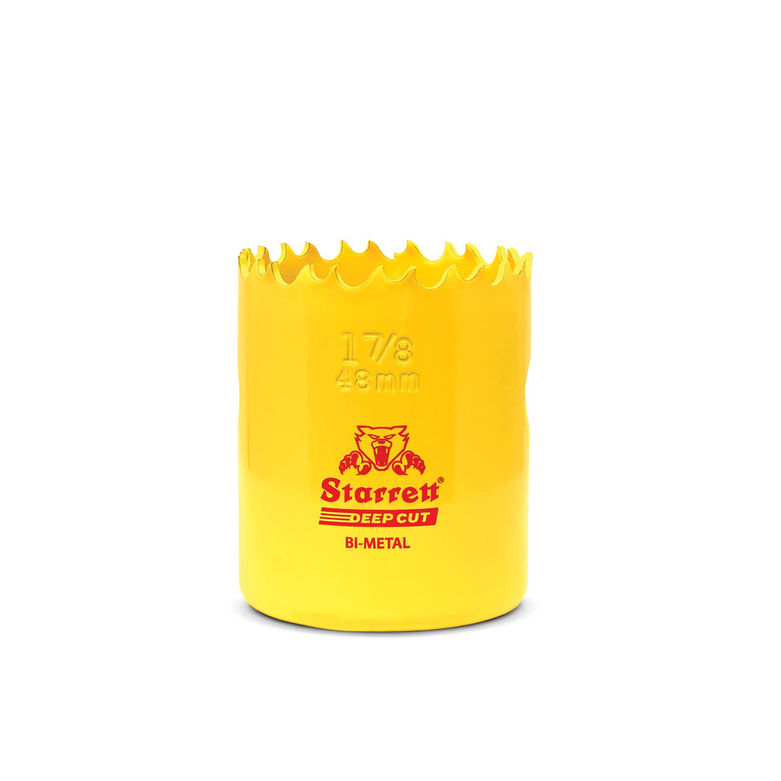 Starrett Deep Cut Hole Saw - DCH0178 Heavy Duty Bi-Metal with Extra Cobalt HSS Teeth - For Metals Wood Cast Iron Fibreglass Plastic Materials - 48mm