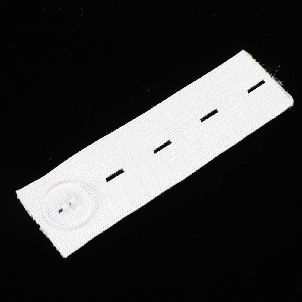 GOTOTOP 6 piezas cinturón extensión hebilla pantalones de maternidad ajustables extender banda elástica cinturón de embarazo blanco y negro cinturón ventral (blanco)
