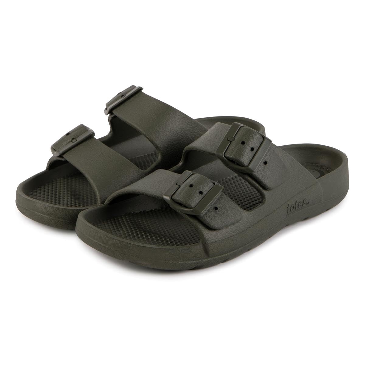 totes SOLBOUNCE Ladies Adj Double Buckle Slider Sandals