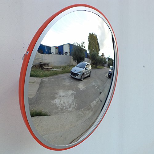 Sns Safety Ltd Convex Traffic Mirror 18" For Driveway, Warehouse And Garage Safety Or Store Security, With Adjustable Wall Fixing Bracket To Eliminate Blind Spots And Corners Indoor And Outdoor #TOP4