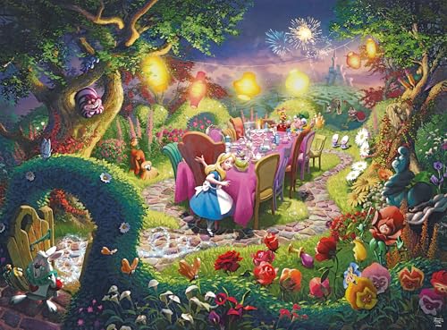 Rompecabezas Ceaco - Thomas Kinkade: Alicia en el País de las Maravillas, 1000 piezas para adultos | Arte de Thomas Kinkade, fabricado en EE.UU., cartón reciclado, tamaño final 26,75 x 19,75 pulgadas, incluye póster y es enmarcable miniatura 5