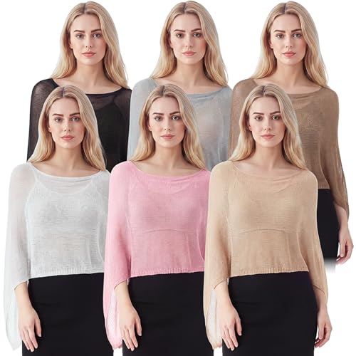 Image of Women Sheer Poncho Shrug Summer Sheer Blouse Top Lightweight Poncho Bolero for Evening Dress