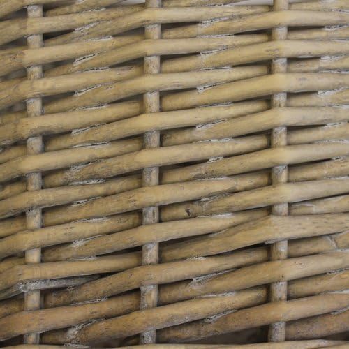 JVL Chunky Home Round Storage Baskets with Loop Handles, Wood, Natural, Set of 3