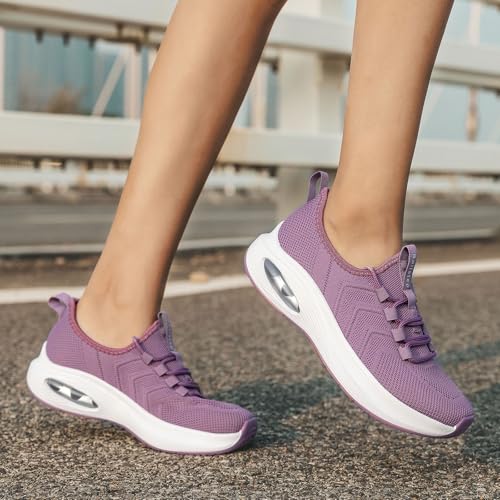 Image of Wide Toe Box Shoes Women Extra Wide Width Sneakers Air Cushion Road Running Shoes Ultra Light Tennis Gym Workout Training Shoes Breathable Walking Shoes with Arch Support