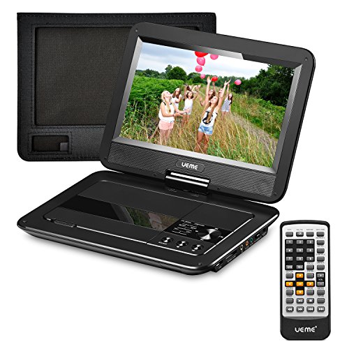 UEME Portable DVD Player with Car Headrest Mount Case, 10.1