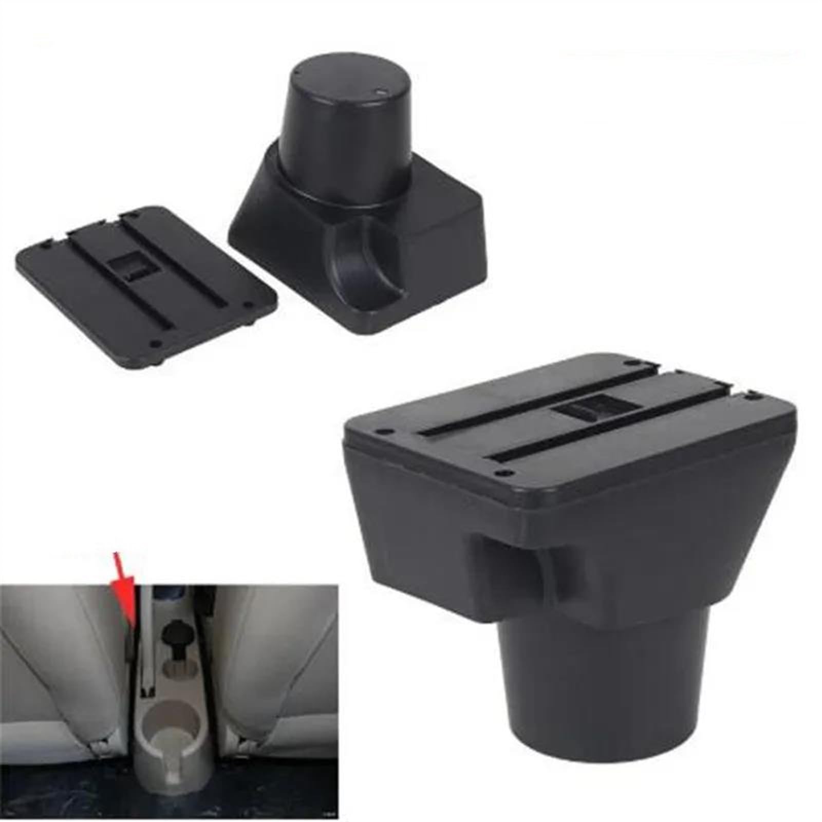 Wielofunkcyjna półka z podłokietnikiem do konsoli środkowej Rio 2 (2006-2011), B-Style, tytan, 3 porty USB