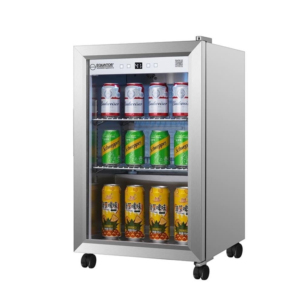 Pemberly Row Modern LED Display Outdoor Refrigerator in White on Fridge.com