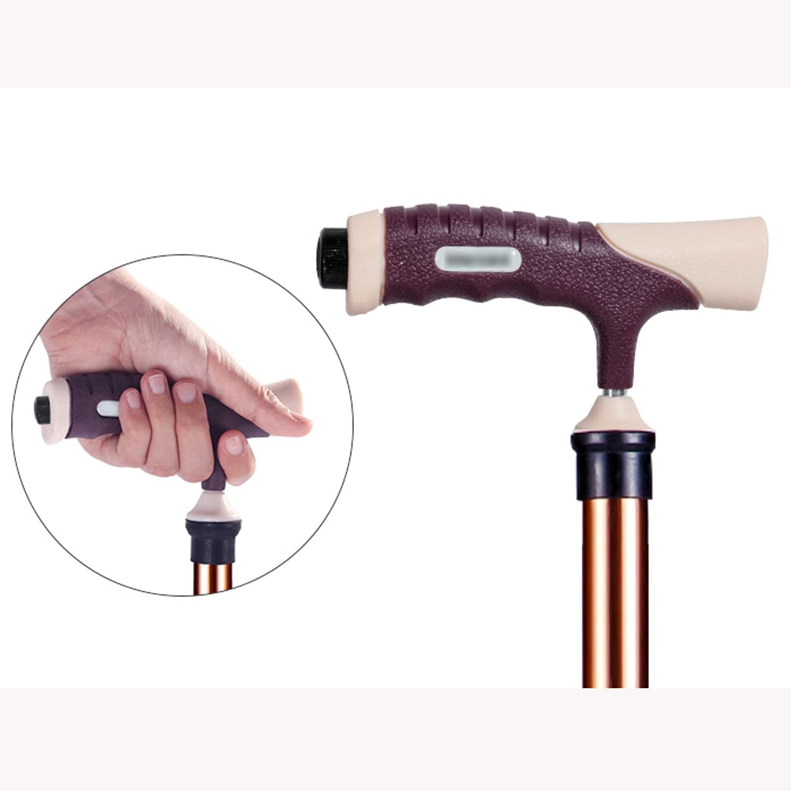 Bastón con luz LED, bastón para Hombres y Mujeres, Bastones de Agarre Ajustable y ergonómico, bastón portátil (Color : Azul)