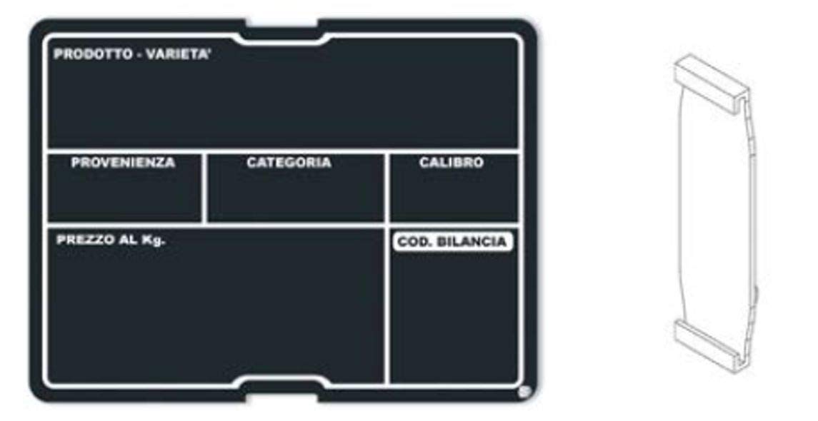 Kit 25 LAVAGNE SEGNAPREZZI PPL PER TRACCIABILITÀ ORTOFRUTTA CON MOLLETTA E ASTA 50 MM SPESSORE 1,2 mm D: 15 x 11 H cm