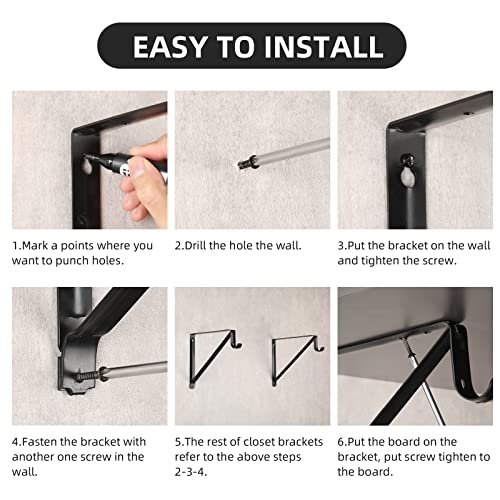Support etagere et tringle placard noir Home Master Hardware x4 - 7