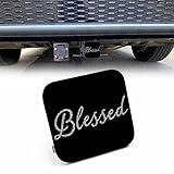 Beabes Trailer Hitch Cover for 2' Receivers Blessed, Glitter Blessed Bible Verse Receiver Tube Hitch Plug Towing Hitch Covers Truck Hitch Accessories for Sedans Cars SUVs, Christian Quote Hitch Cover