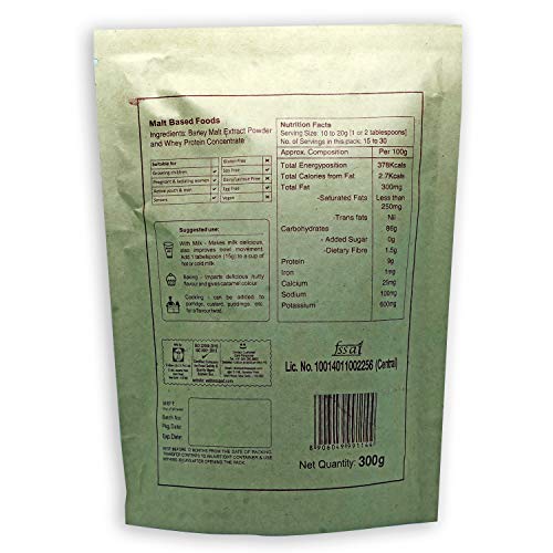 Image of Wellspring Malt O Life Dry Barley Malt Extract Powder - 300 g Pack | Good for Digestive Health| Natural Sweetener | Zero Added Sugar | Makes milk delicious