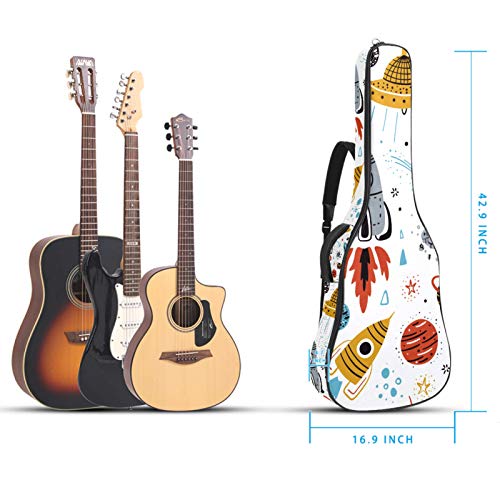 Housse de guitare imperméable en tissu Oxford avec bandoulière réglable Motif Space Rockets Planet - Les Beatles, Paul McCartney, John Lennon, RIngo Starr, George Harrison Housse de guitare imperméable en tissu Oxford avec bandoulière réglable Motif Space Rockets Planet – Image 6