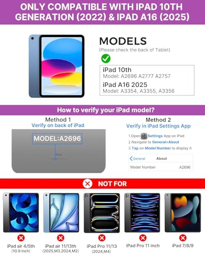 Image of typecase Touch Keyboard for A16 (11th) & 10th Gen with Multi-Touch Trackpad, 11-Colors Backlit, 360 Rotatable Multi Viewing Angle, Pencil Holder (NOT FIT for Air 11 /10.9 & Pro 11) - Light Purple'26