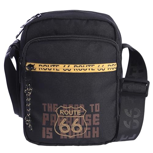ROUTE 66 - Bolso Hombre - Bandoleras Hombre - Bolso hombre bandolera - Bolso Bandolera hombre - Bandolera hombre - regalo para uso diario, viaje, negocios, Jaime