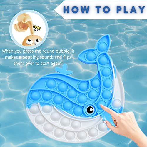 Steemjoey Push IT and POP Bubble, Sensorisches Fidget Spielzeug, Whale Stressabbau Spielzeug, Erwachsene und Kinder zu entlasten Angst und Autismus