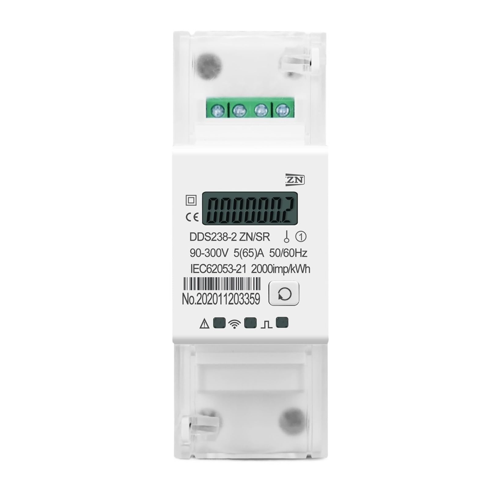 Din Rail Single Phase Multi Function Energy Meter 90-300V Watt Hour Meter Remote Control Rs485 65A