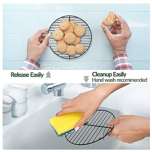 Teamfar Round Cooling Rack, 7.5’’ Small Baking Roasting Grilling Rack With Stainless Steel Core & Non-Stick Coating, For Cooking Steaming Cooling, Healthy & Sturdy, Oven Safe & Easy Clean thumb #5