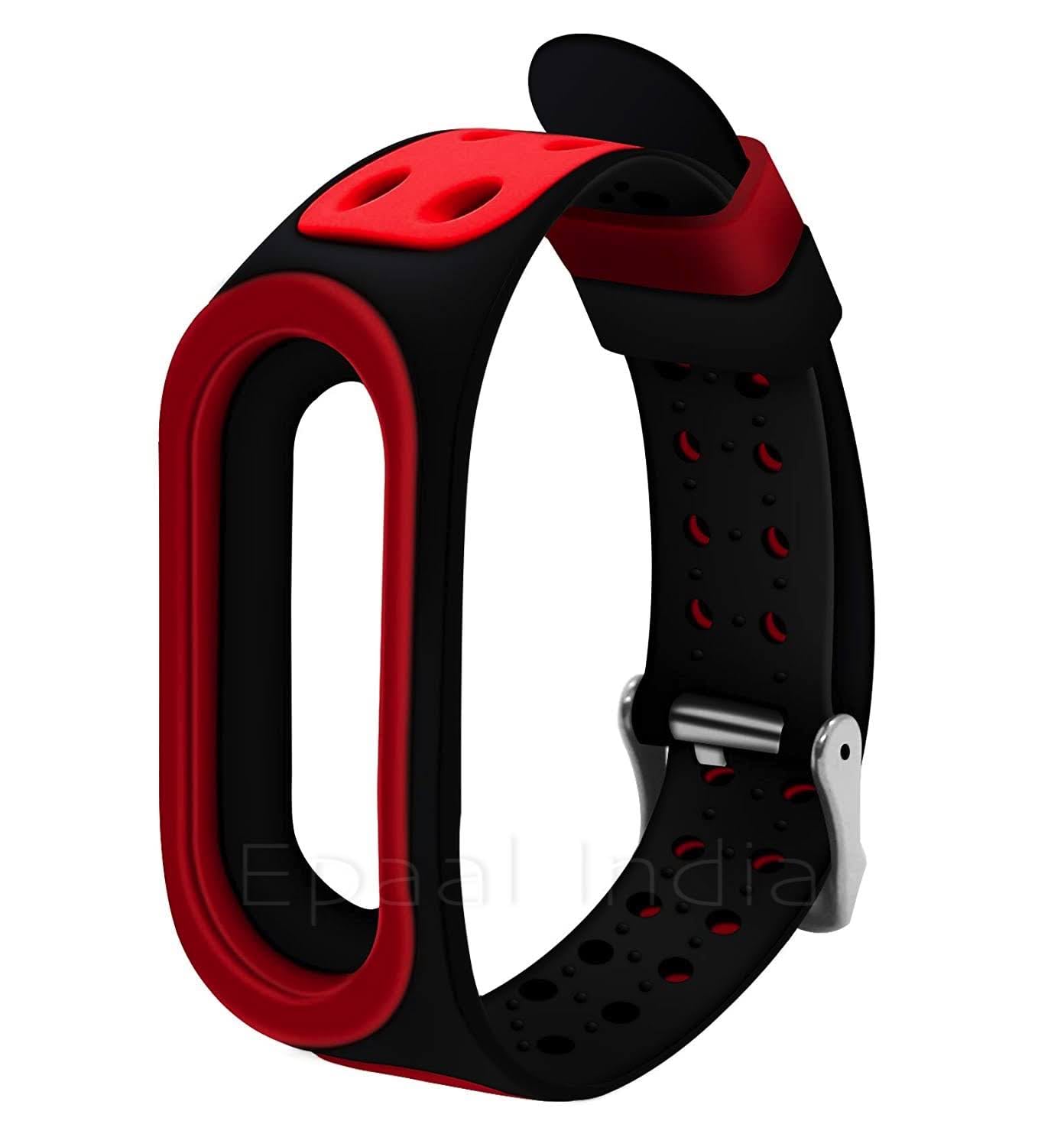 JTTON Silicone Strap with Metal Buckle Compatible with Mi Band 4 / Mi band 3 (Red_Black) (B0D7QC8S9L) Amazon Price History, Amazon Price Tracker
