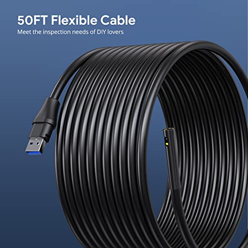 Cámara Endoscópica DEPSTECH DS520DL-15M con Pantalla IPS Dual de 5" y Cable de 50FT miniatura 6