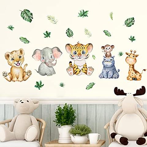 LINYAPRY Jungle Animals Wall Stickers for Kids Cover