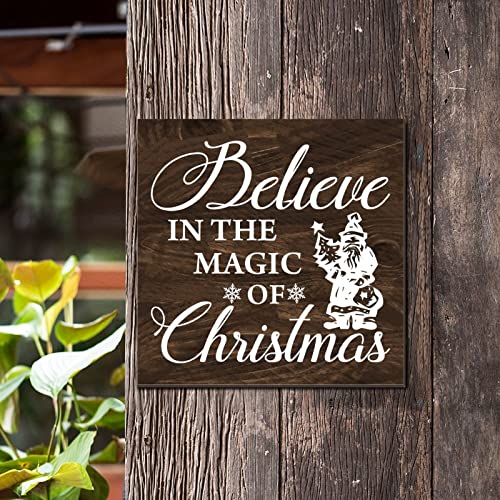 Plaque murale rustique en bois Let It Snow, le cadeau de Noel ideal - 3