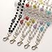 Fashion Layered Ceramic Bead Keychain - Sparkly Rhinestone Wallet Chains for Pants Jeans Accessories for Men Women (Black)