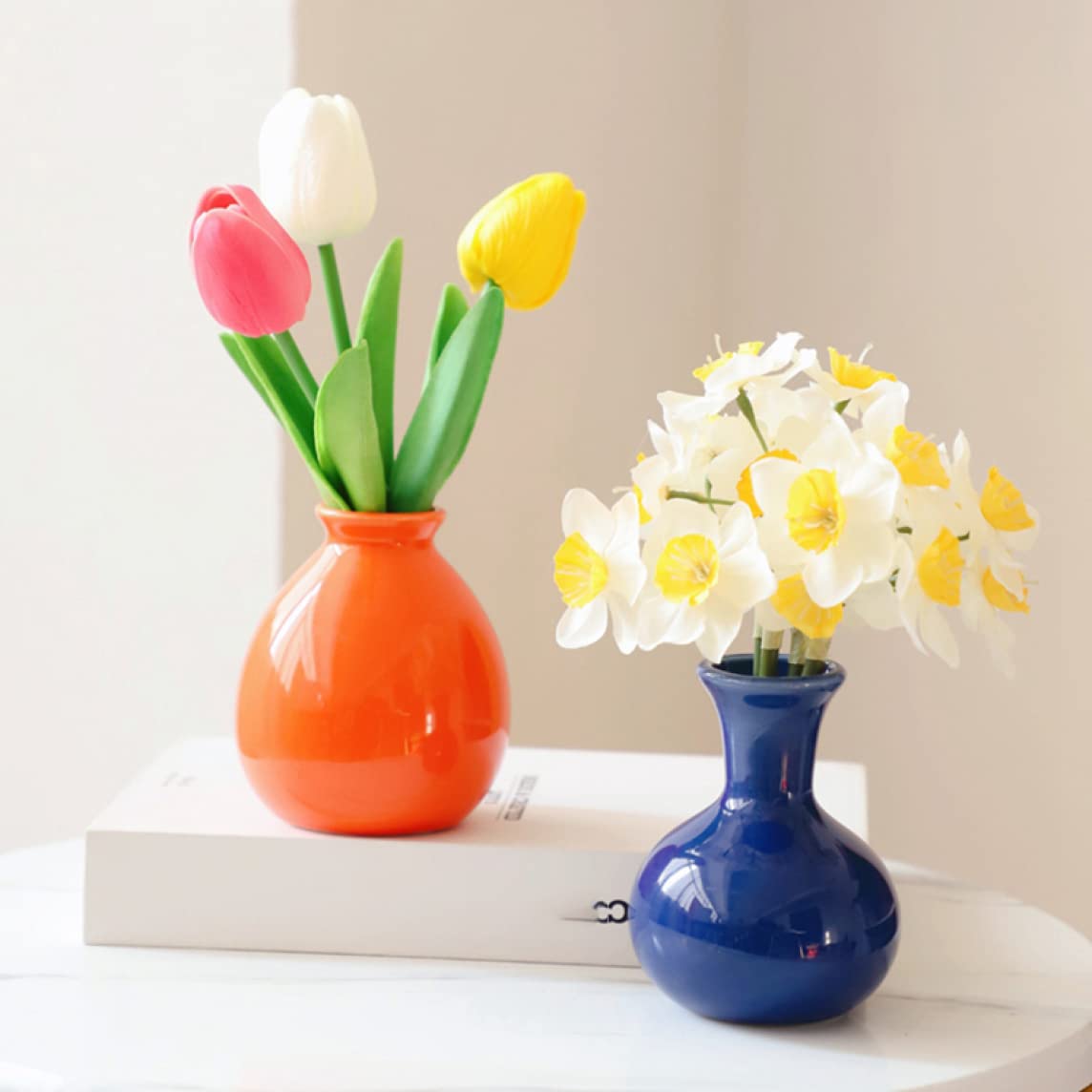 花瓶 フラワーアレンジ モノトーン レイアウト 個性的 陶器 新品 数量限定 花瓶 モノトーンフラワーベース 陶器 幅8.5×奥行8.5×高さ24cm
