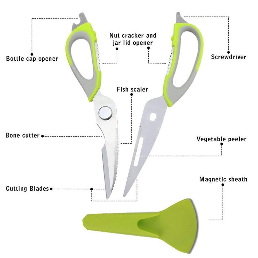 野菜 kicko ff JYOT SHOPZONE 7 in 1 Multi-Purpose Kitchen Scissor with Protective