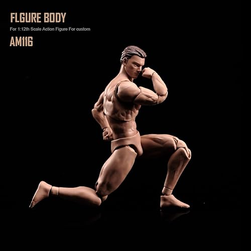 Miniatura 7 de Figura de acción masculina a escala 112 AM116 Flexible Músculo personalizado Figura masculina Cuerpo 6 pulgadas PVC Figura miniatura Muñecas fuertes