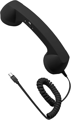 Auricular retro para teléfono, enchufes para jugar tipo C, estilos de receptor de teléfono, altavoces de cable con teclas de respuestafinal, para