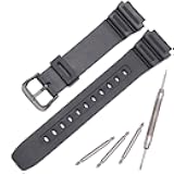 Waterproof Resin Strap Compatible with Casio AE1200WH AE-1300WH F108WH AE-1000 W-218 Unisex Replacement Watch Band Rubber Bracelet
