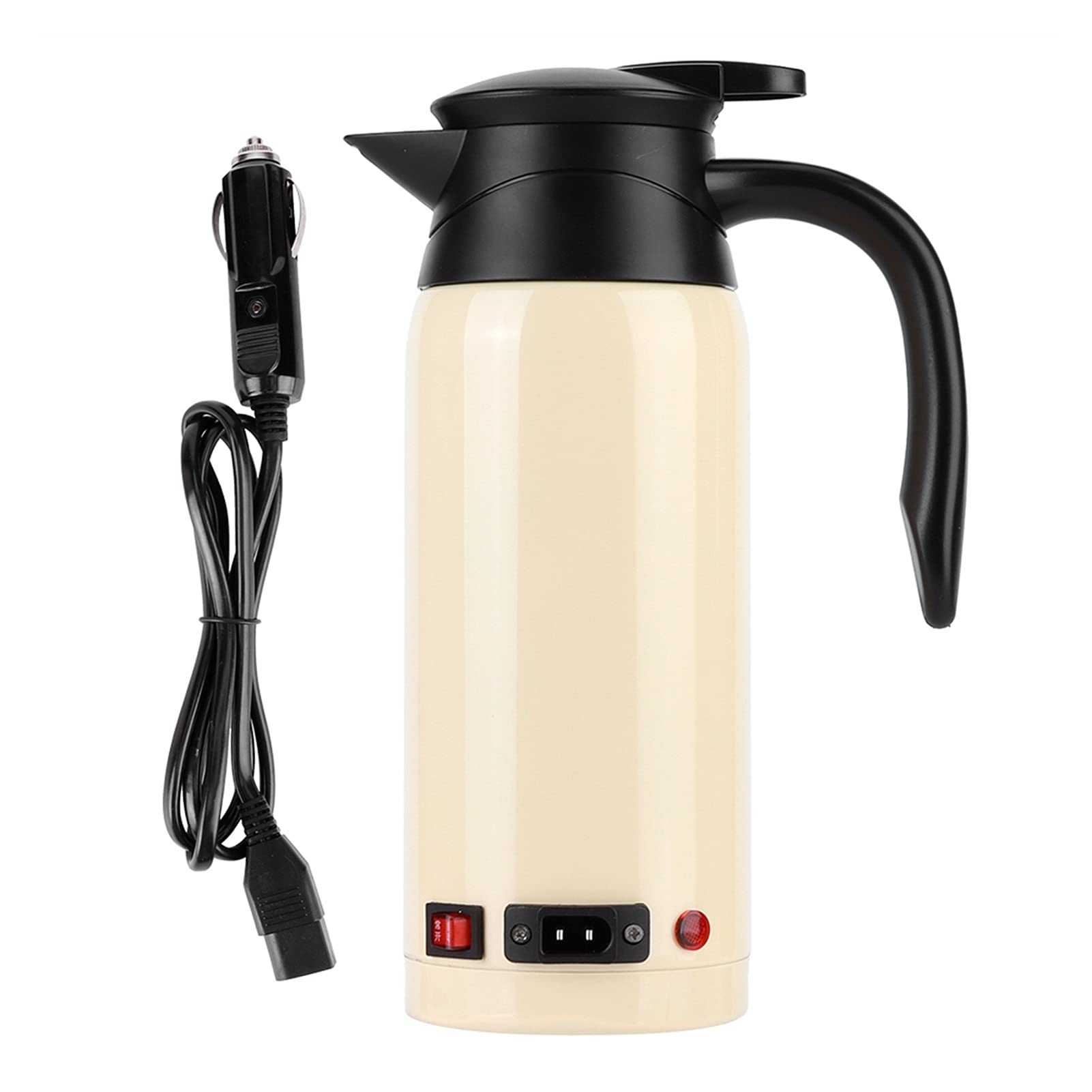 Czajniki Elektryczny czajnik elektryczny 800 ml Elektryczny czajnik grzewczy o dużej pojemności z zapalniczką do użytku samochodowego Czajnik 12 V 24 V (kolor: Giallo)