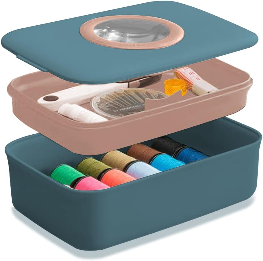 Sewing Box with Sewing Kit Accessories, Professional Portable Sewing