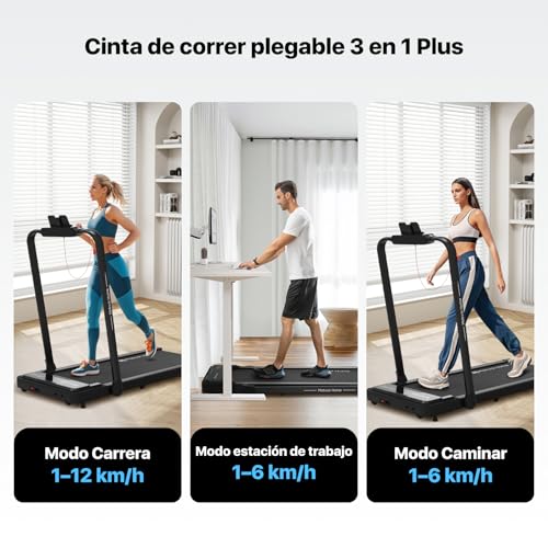 Mobvoi Home Treadmill Plus Plegable, 3 en 1 Cinta de Correr Eléctrica, Cinta de Correr para Oficina,2.5HP, 12 km/h 120 kg Caminadora para Casa,Cinta de Correr con Altavoz - Imagen 3