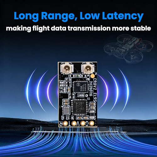 Image of ELRS Receiver CR8 V2 2.4GHz ExpressLRS Nano Receiver with 75mm UFL T Dual Antenna for FPV Drone /Tiny Whoop /Fixed-Wing RC Plane
