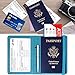 YIXXI Passport and Vaccine Card Holder Combo,Leather Rfid Blocking Passport Id Organize Travel Wallet Cover Case with Vaccine Card Slot Passport Protectors Book for Girls Women Men(Blue)