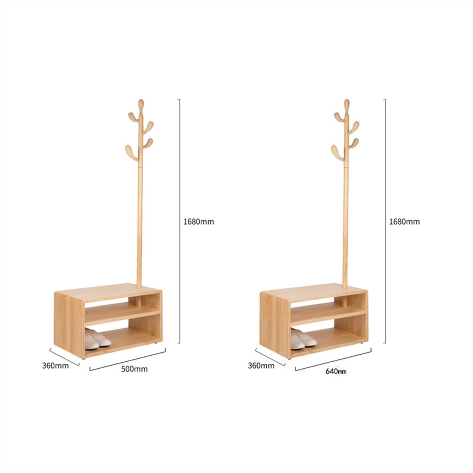 3-in-1 Wooden Shoe Rack & Coat Stand, Simple Storage Shelf with Entryway Bench, Stylish Hallway nizer, Multifunctional Entryway Furniture (M)