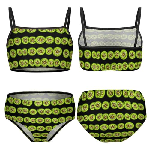 Kiwi Fruit Print Girls Swimsuits Two Piece Bikini Sets Beach Sport Swimwear Bathing Suit3