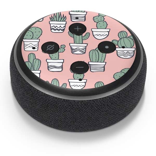 Skinit Decal Audio Skin Compatible with Amazon Echo Dot 3 - Officially Licensed Pink Cactus Design