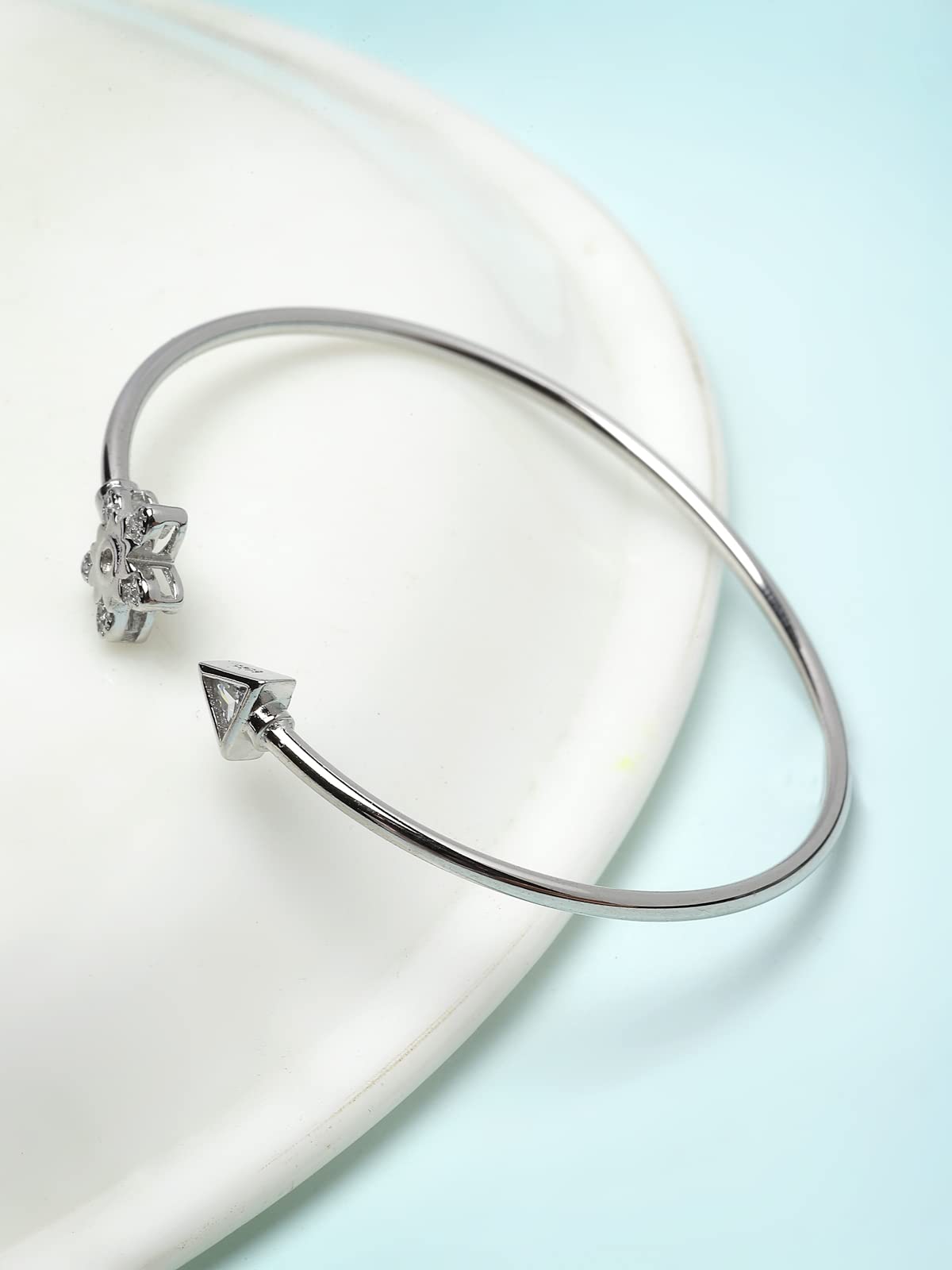 Sukkhi Delightly 925 Sterling CZ Kada Bracelet, 6