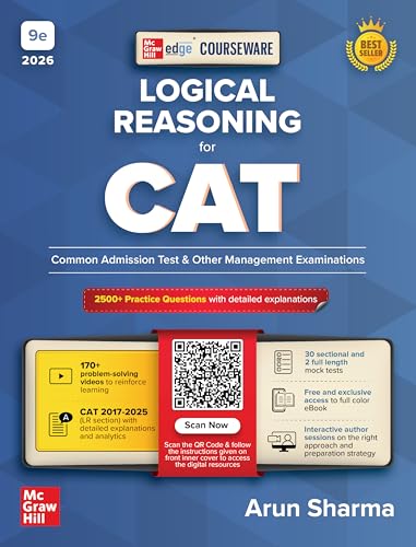 Image of Courseware on Logical Reasoning, 9e for CAT 2026 by Arun Sharma | Solved PYQs (2017-25) | 170+ Problem Solving Videos | 2500+ Practice Questions | 30 LR Mock Tests | MBA Entrance Exam Preparation