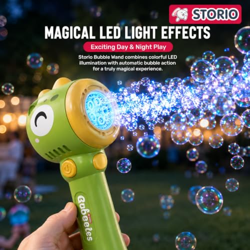 Image of Storio Bubble Wand Machine for Kids 3+ Years - Duck | Automatic Bubble Maker Toy with LED Lights & 12 Bubble Holes | Outdoor Bubble Toy for Boys Girls | Birthday Return Gifts Party Favors for Kids