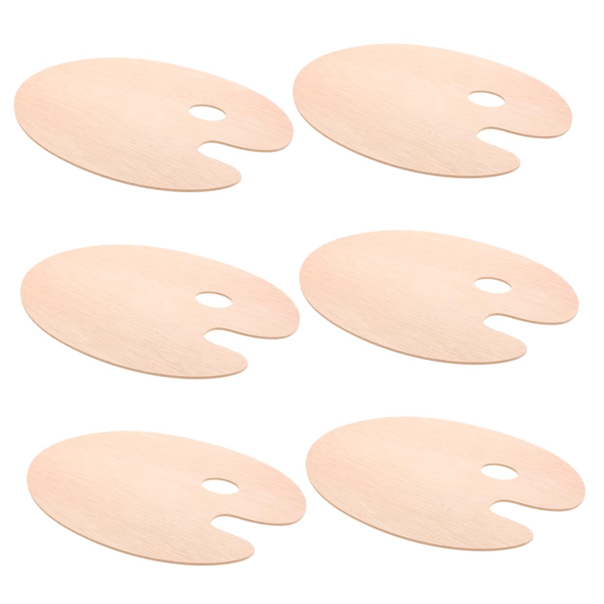 Tavolozza e Facile da Pulire con Foro per Pollice 6 Pezzi Ovale in Legno Design Artistico Impugnatura Sicura Palette per Pittura ad Acquerello e Olio per Progetti Creativi