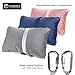 Compact Travel Pillow Made with Shredded Memory Foam and Super Soft Fleece Fabric for Ultimate Comfort in Travel. Patented Design Rolls and Compacts Small for Travel. (Grey)