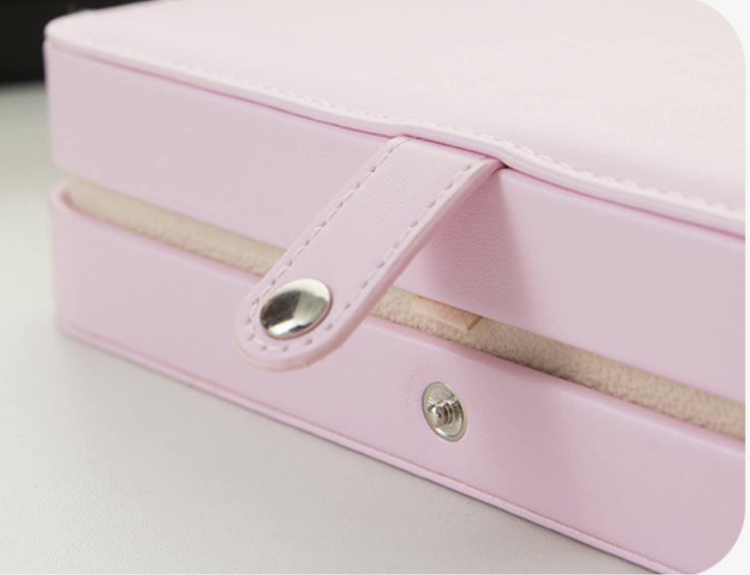 Scatola per Gioielli Scatole per Gioielli in Morbida Pelle con Display per Gioielli Espositori per Gioielli da Donna Contenitore per Gioielli(Pink)
